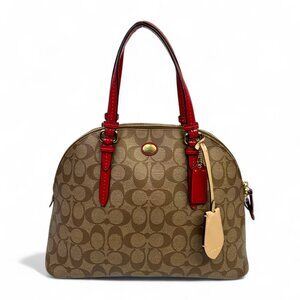 Coach Peyton Signature Cora Dome Coated Canvas Satchel Bag